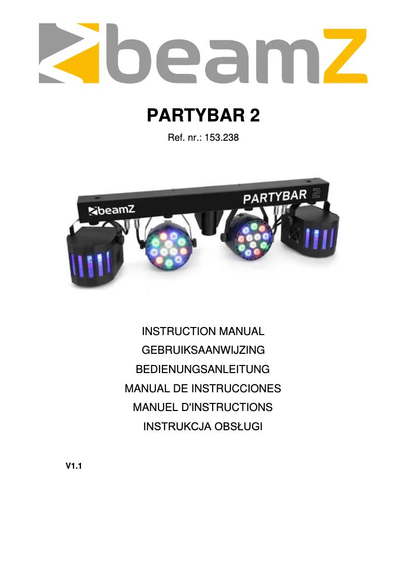 Page 1 of the manual User Manual BeamZ PartyBar 2