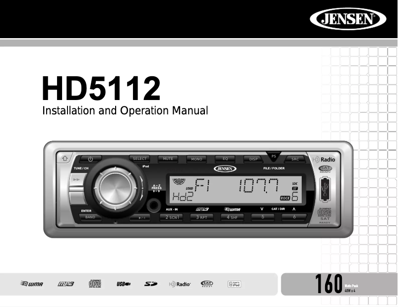 Page 1 of the manual User Manual Jensen HD5112