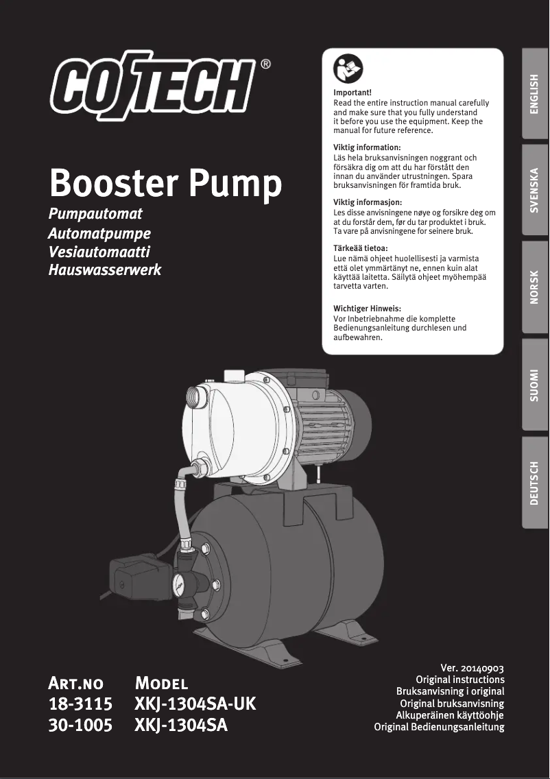 Page 1 of the manual User Manual Cotech XKJ-1304SA
