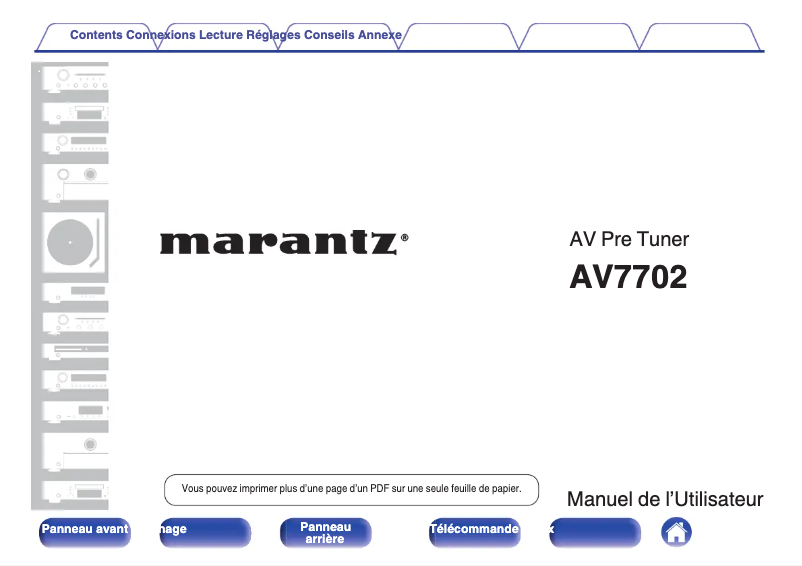 Page 1 of the manual User Manual Marantz AV7702