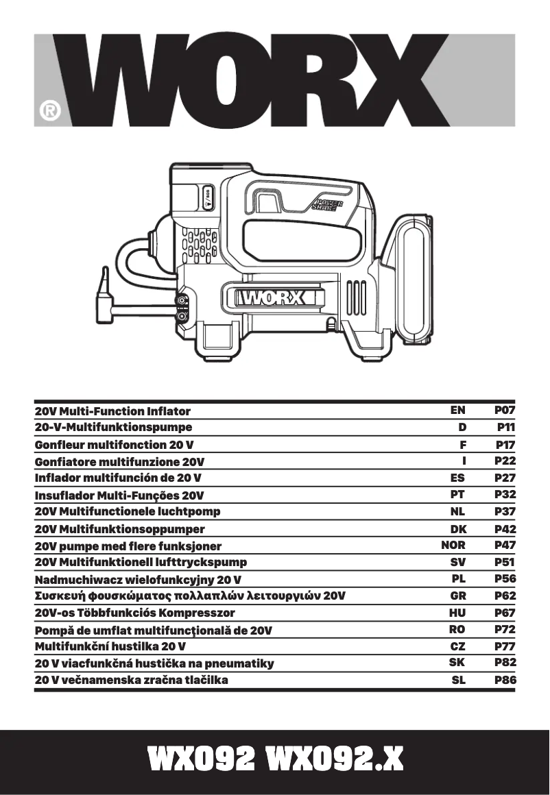 First page image of the manual for WX092.9