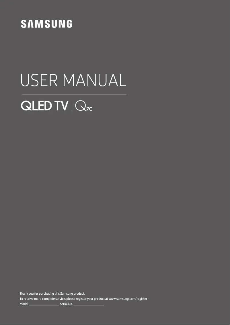 First page image of the manual for QLED QE65Q7C