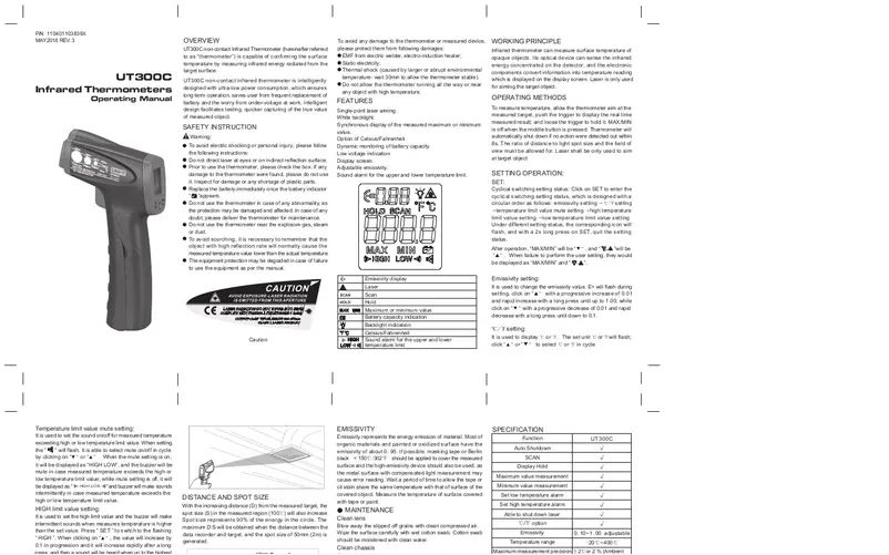 Page 1 of the manual User Manual Uni-T UT300C
