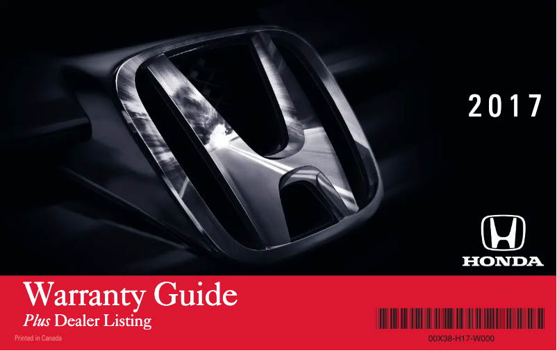 First page image of the manual for CR-V (2017)