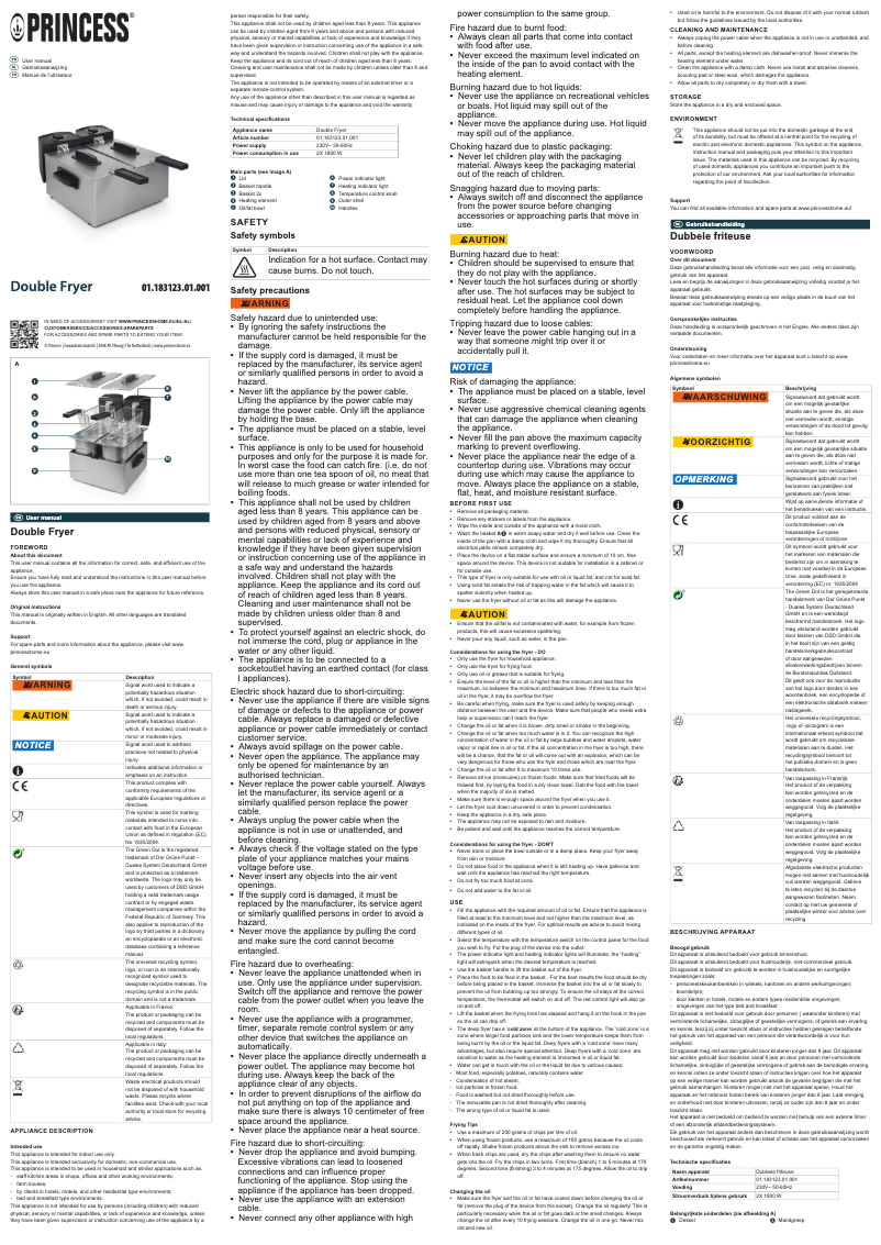 Page 1 of the manual User Manual Princess 183123