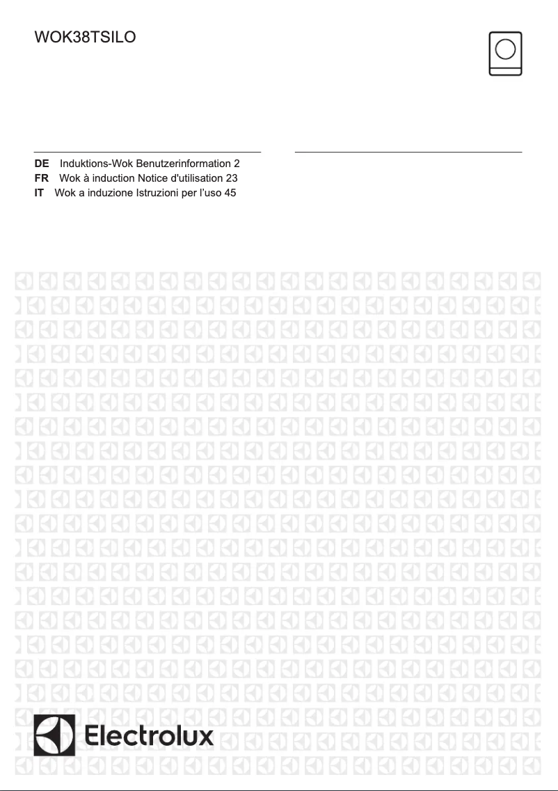 Page 1 of the manual User Manual Electrolux WOK38TSILO