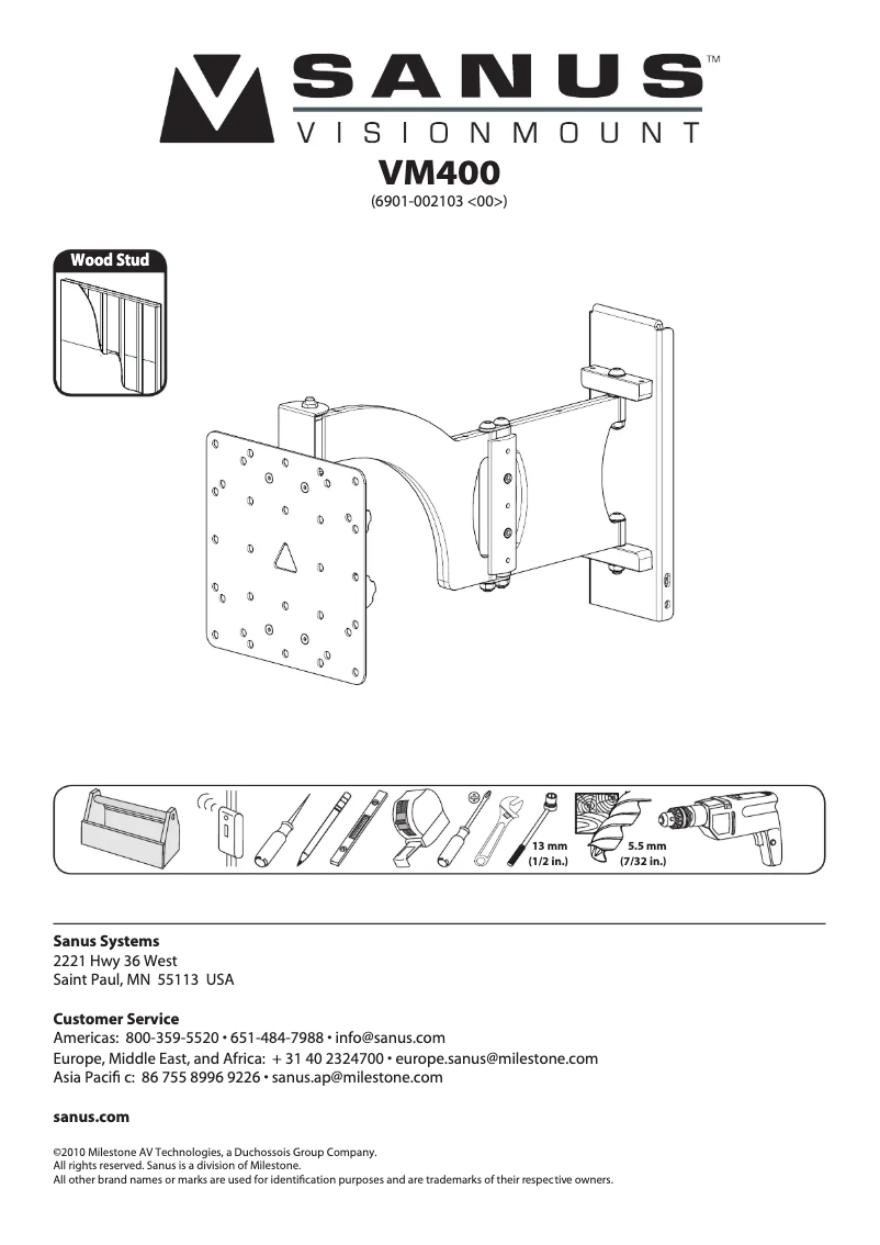 First page image of the manual for VM400
