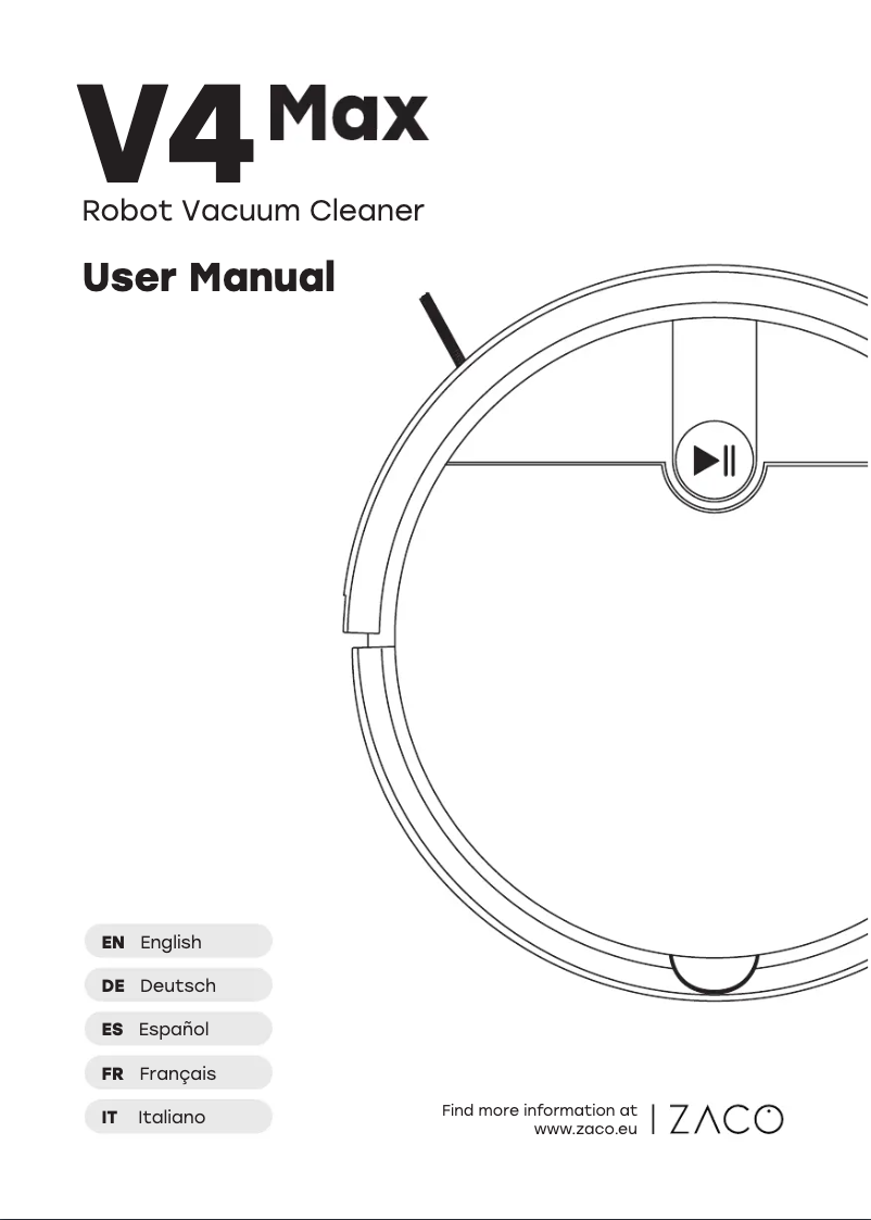 Page 1 of the manual User Manual Zaco V4 Max