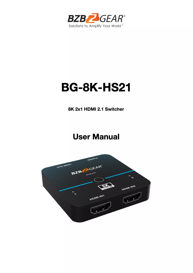 Page 1 de la notice Manuel utilisateur BZBGear BG-8K-HS21