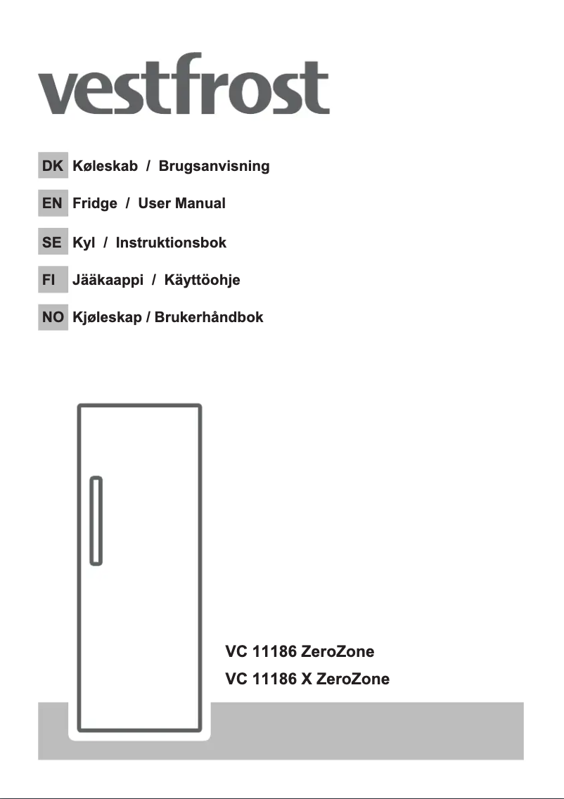 Page 1 of the manual User Manual Vestfrost VC 11186 X ZEROZONE