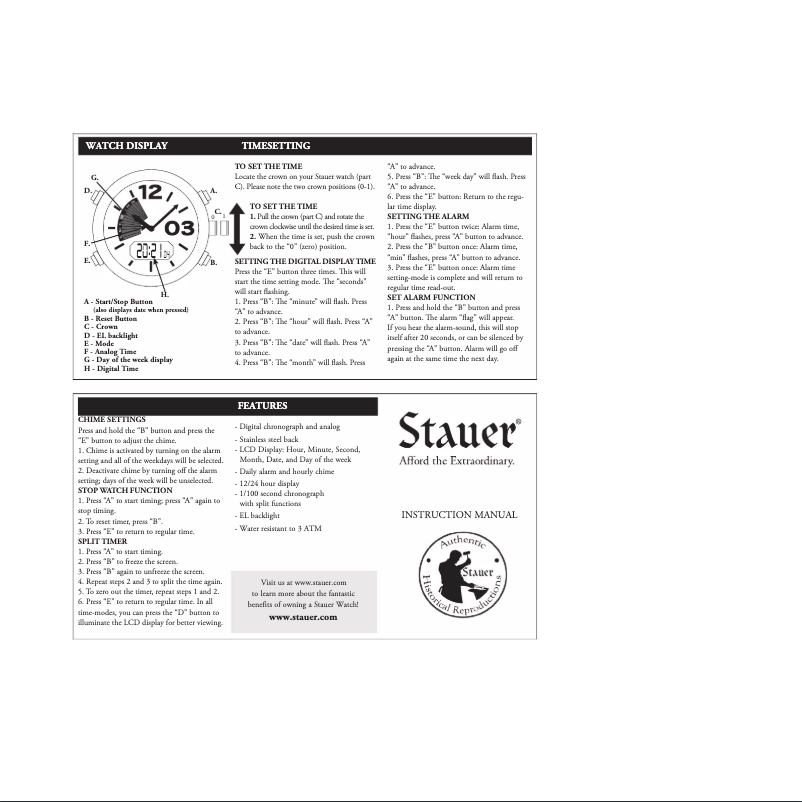 Page 1 of the manual User Manual Stauer 35602