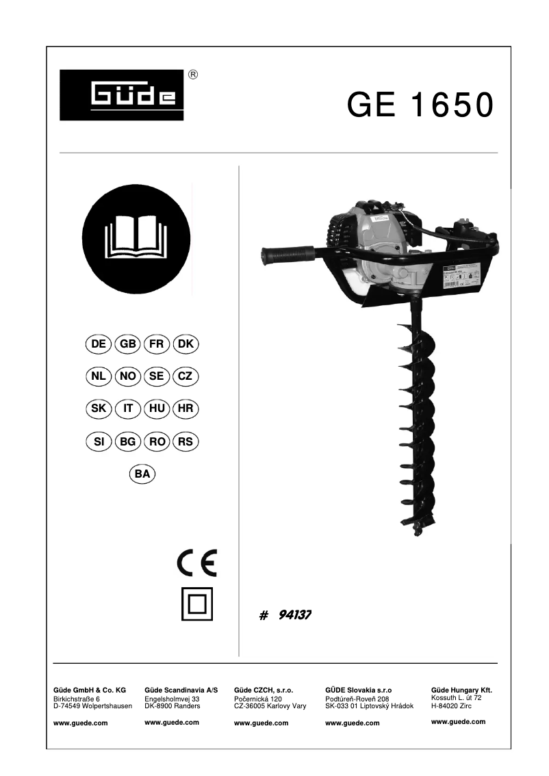 First page image of the manual for GE 1650