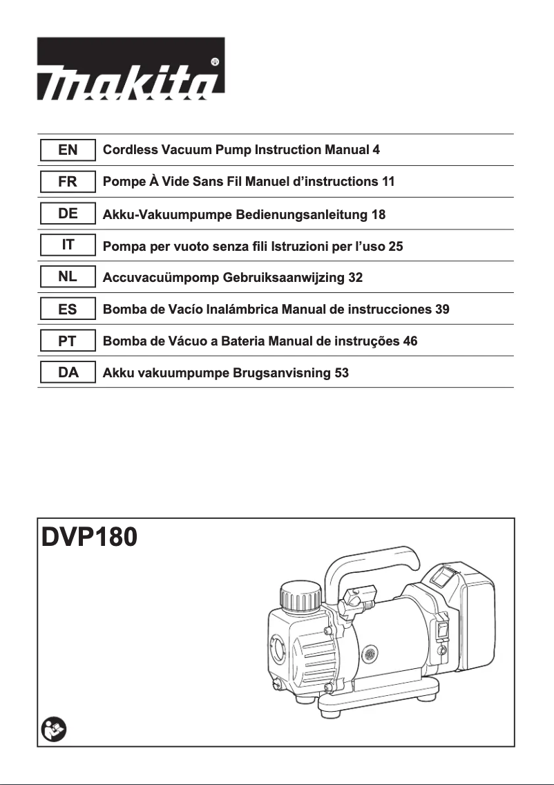First page image of the manual for DVP180