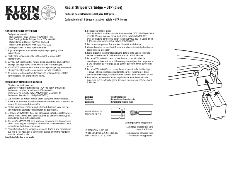 Page 1 de la notice Manuel utilisateur Klein Tools VDV120-005