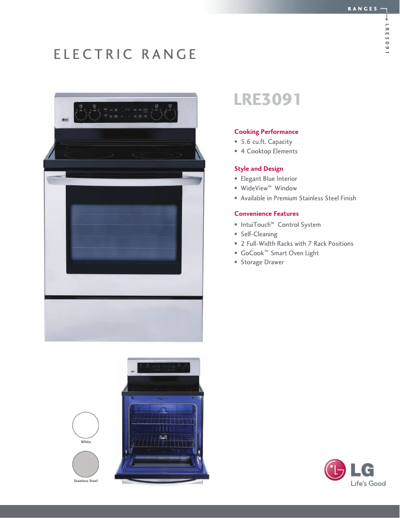 First page image of the manual for LRE3091ST