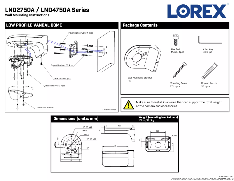 Page 1 of the manual Instructions / Assembly Lorex LND4750ABW