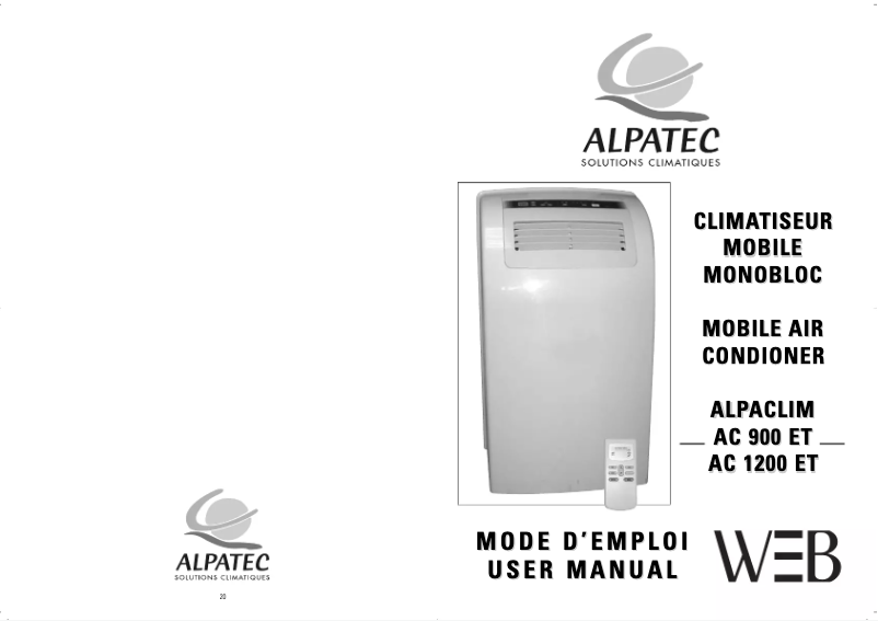 First page image of the manual for AC 900 ET