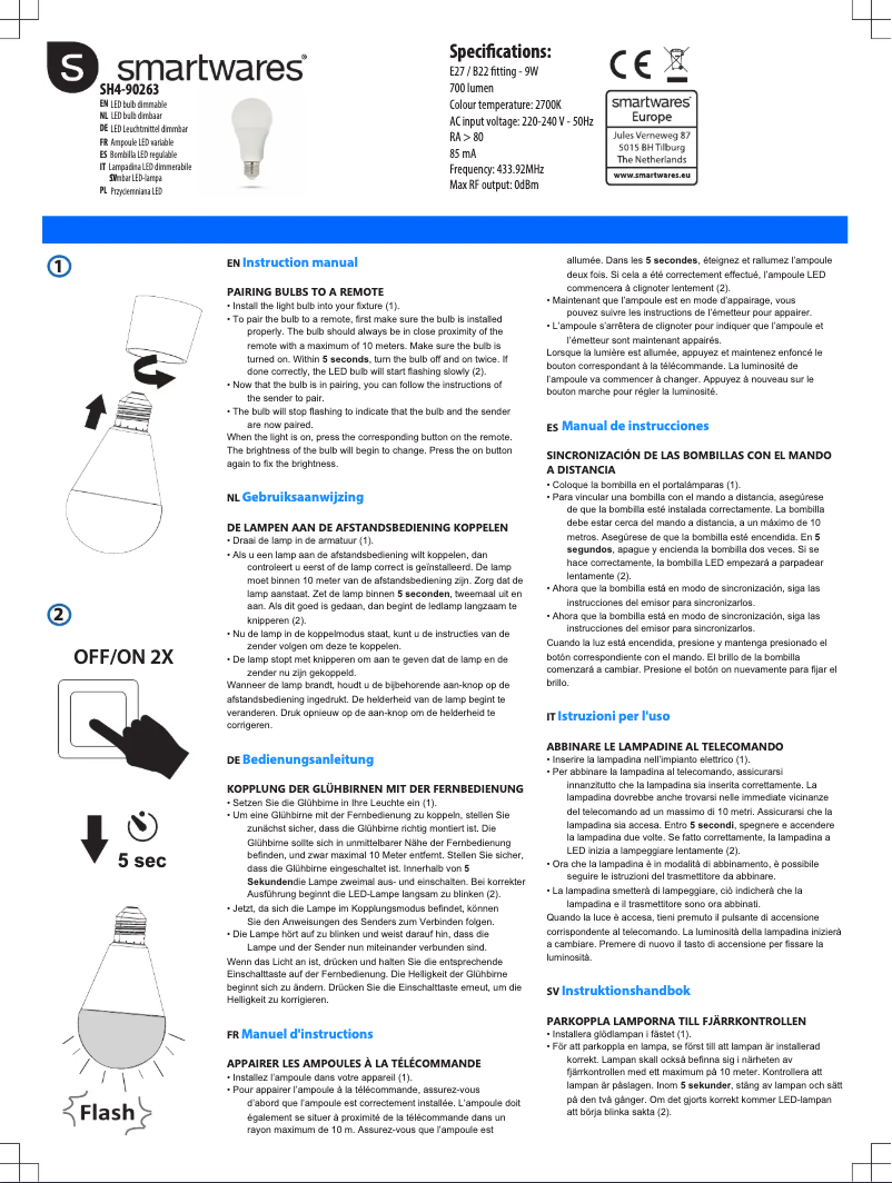 First page image of the manual for SH4-90263