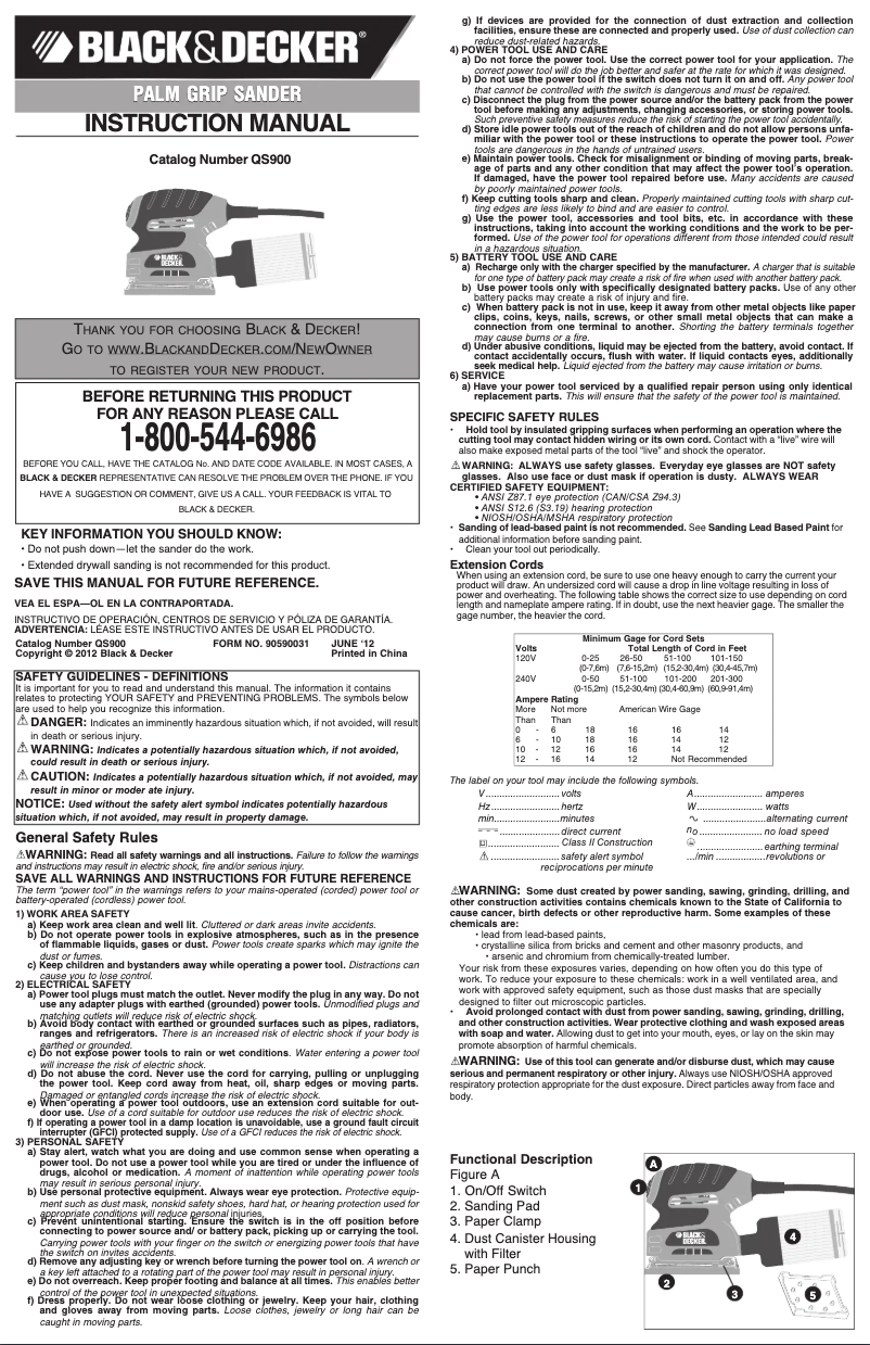 First page image of the manual for QS900