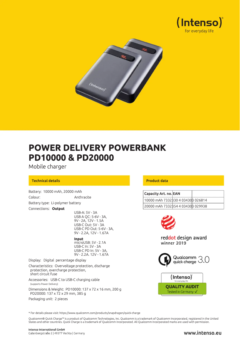 First page image of the manual for PD10000