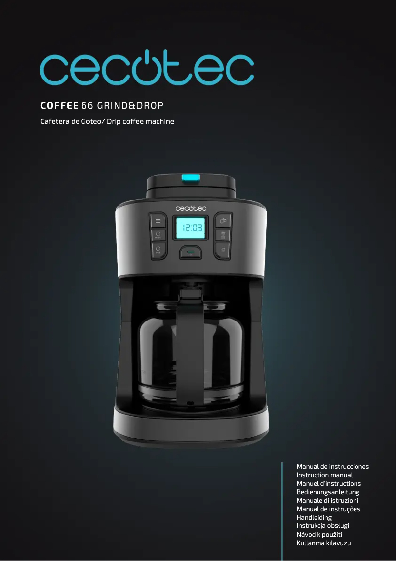 Page 1 de la notice Manuel utilisateur Cecotec Coffee 66 Grind & Drop
