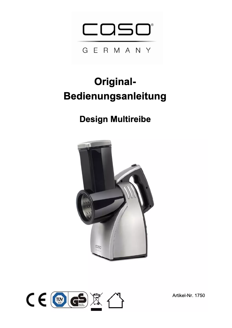 Image de la première page du manuel de l'appareil 01750