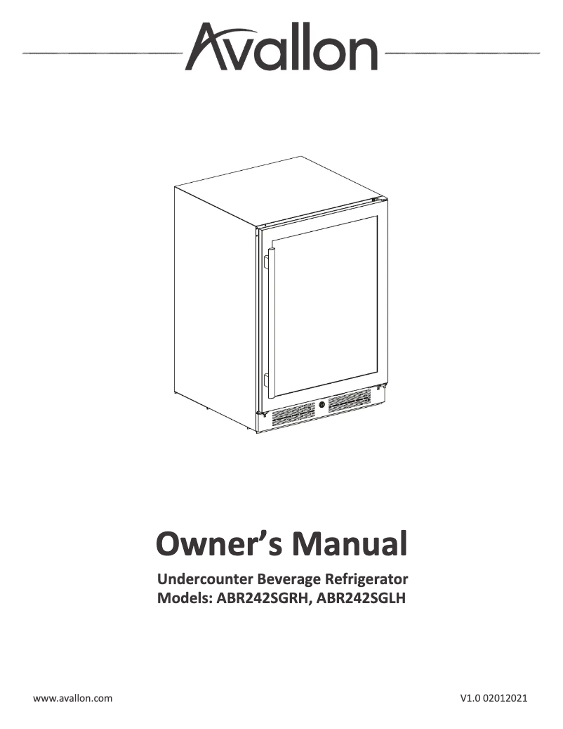First page image of the manual for ABR242SG