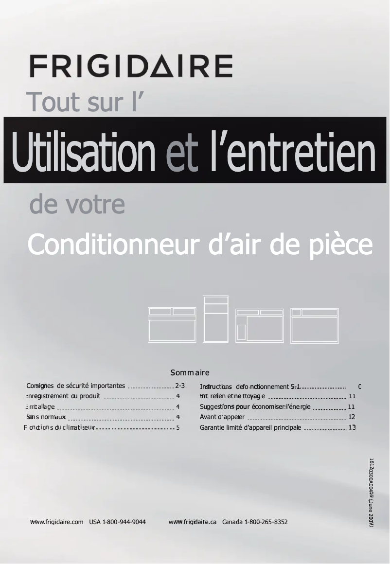 First page image of the manual for FFRE12C3Q1