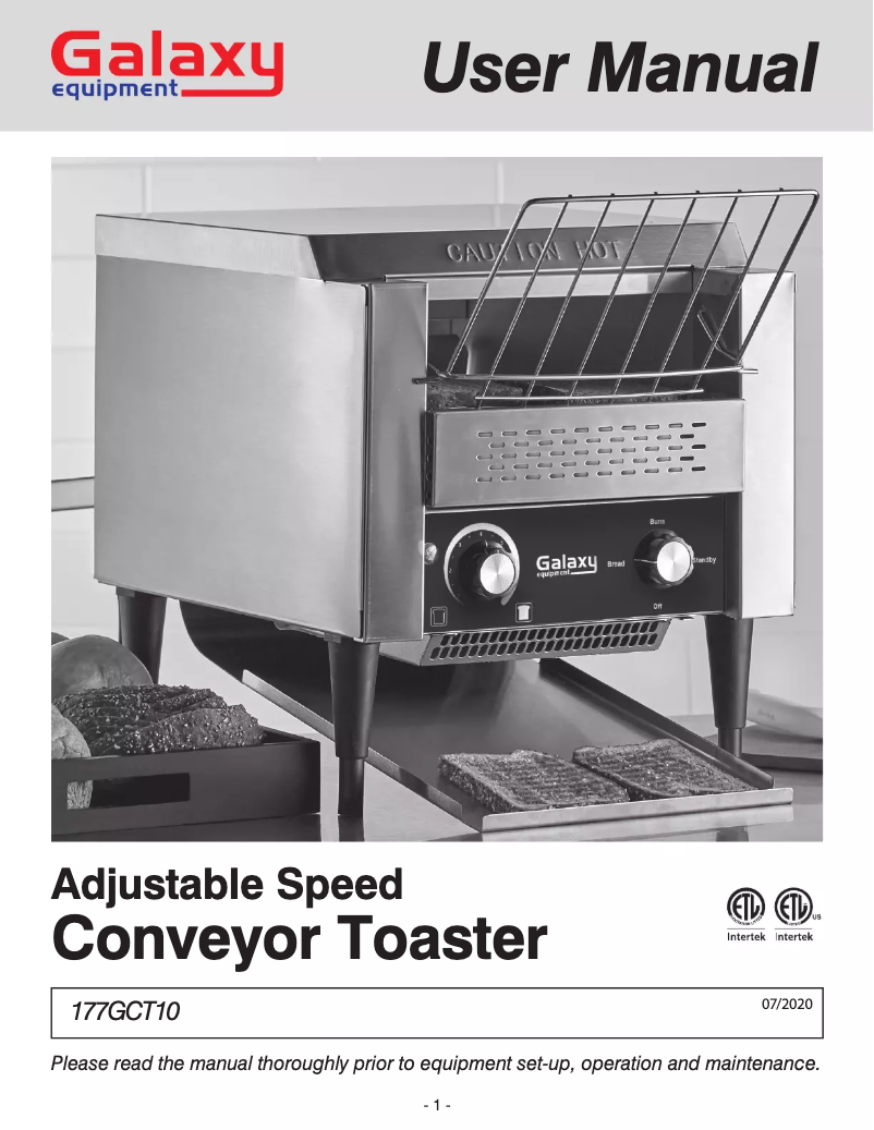 Page 1 of the manual User Manual GALAXY CT-10