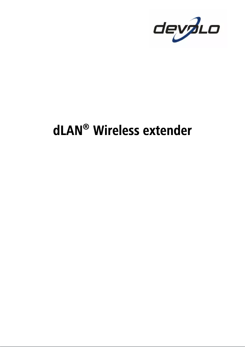 First page image of the manual for dLAN Wireless extender