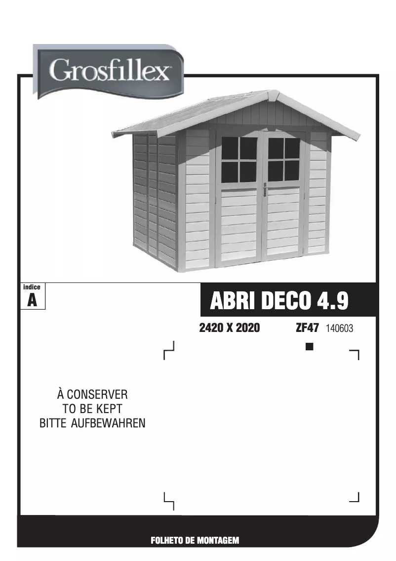 Image de la première page du manuel de l'appareil Abri Deco 4.9