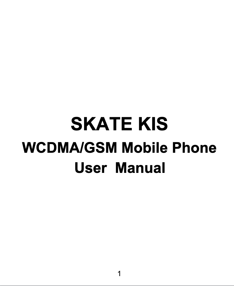 Page 1 of the manual User Manual ZTE Skate Kis