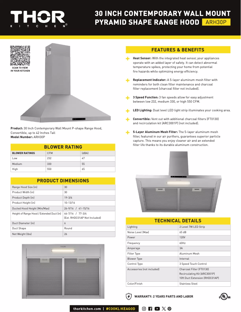 First page image of the manual for ARH30P