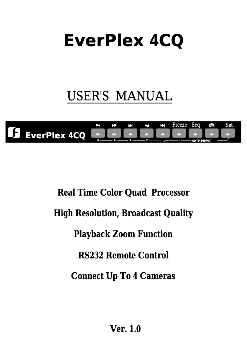 Page 1 of the manual User Manual EverFocus EP4CQ