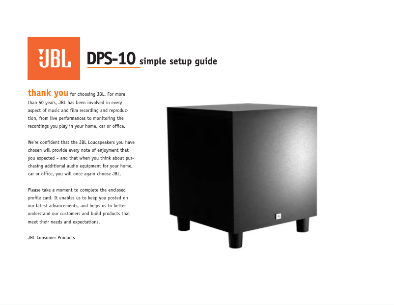 First page image of the manual for DPS-10