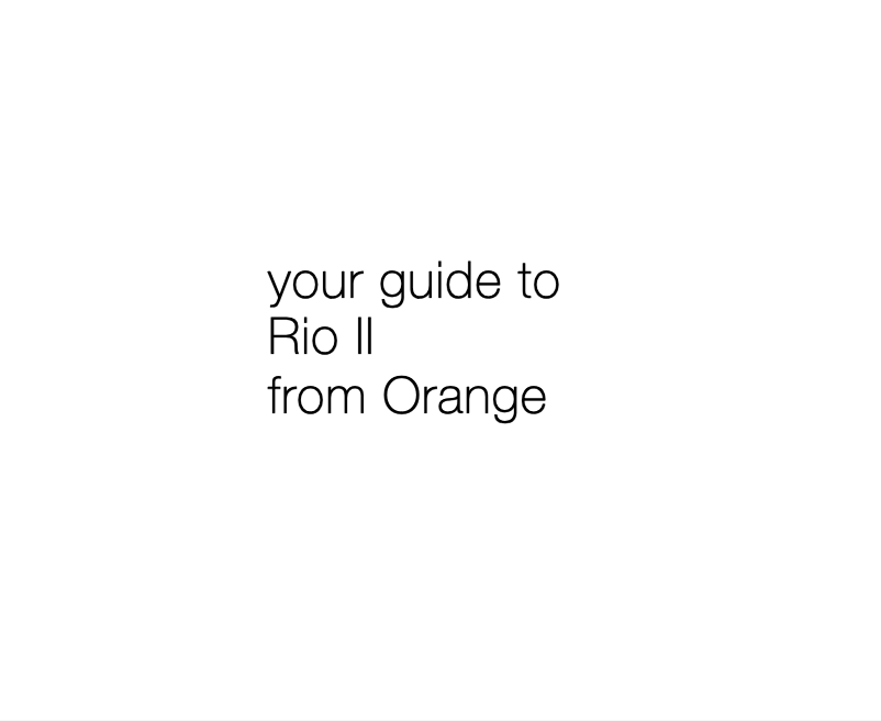 First page image of the manual for Rio II