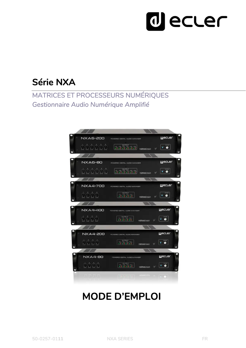 Page 1 de la notice Manuel utilisateur Ecler NXA4-80