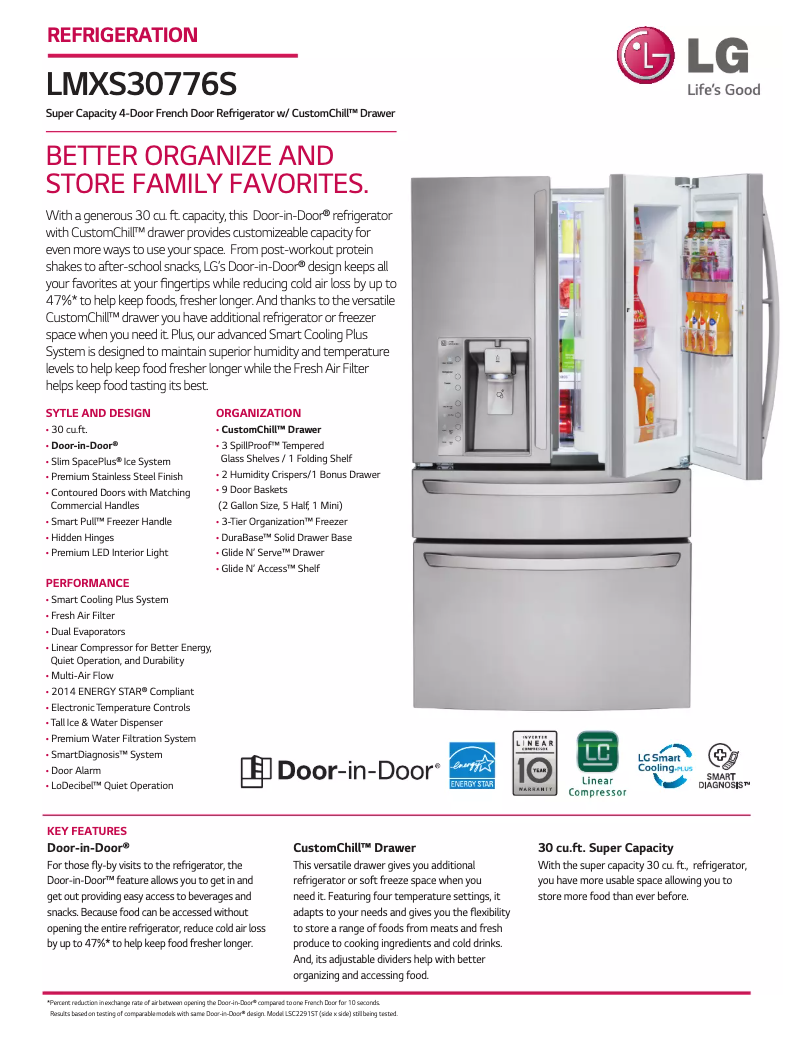 First page image of the manual for LMXS30776S