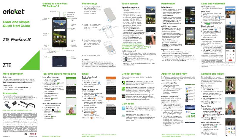 First page image of the manual for Fanfare 3