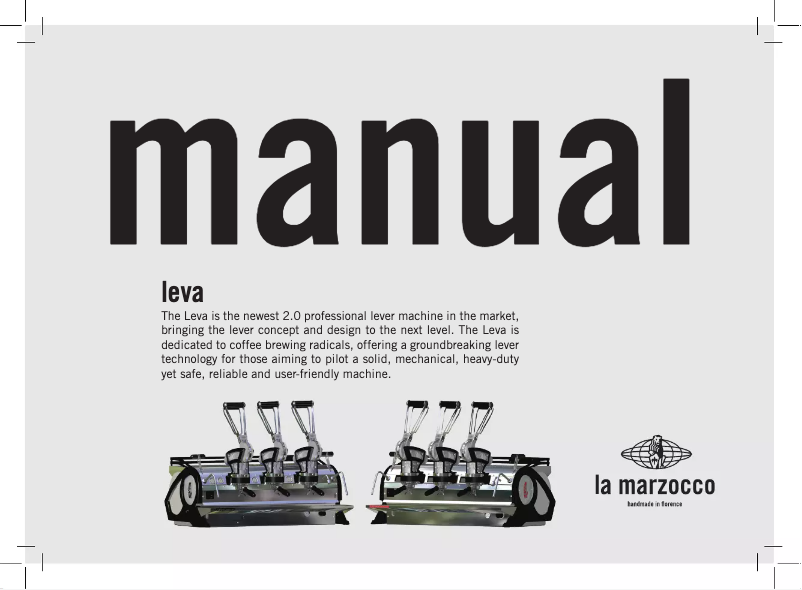 Page 1 of the manual User Manual La Marzocco Leva