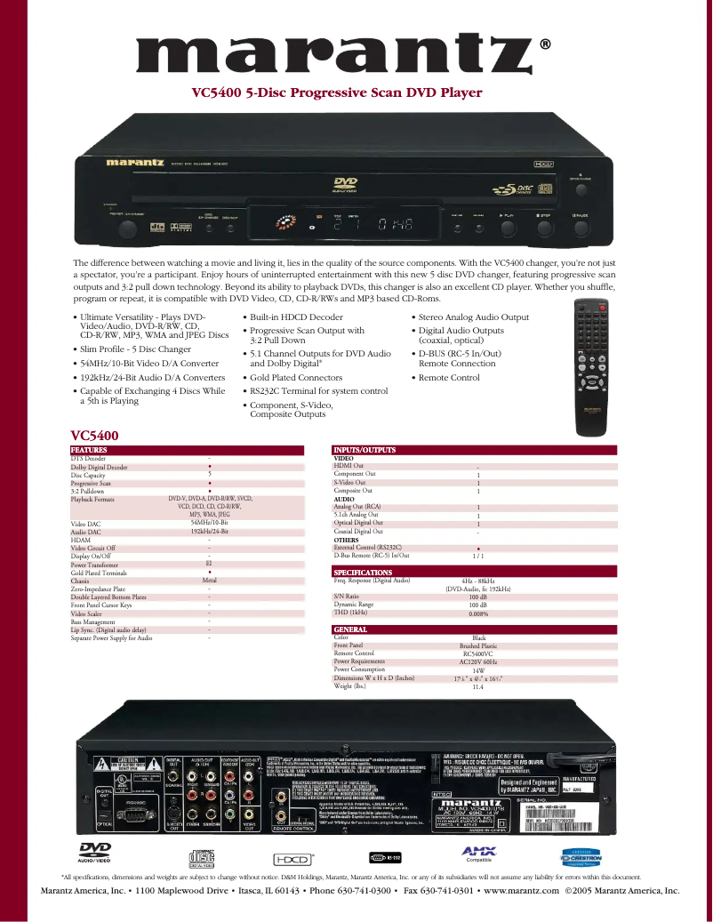 First page image of the manual for VC5400