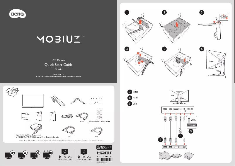 Page 1 of the manual Quick Start Guide BenQ EX2710R