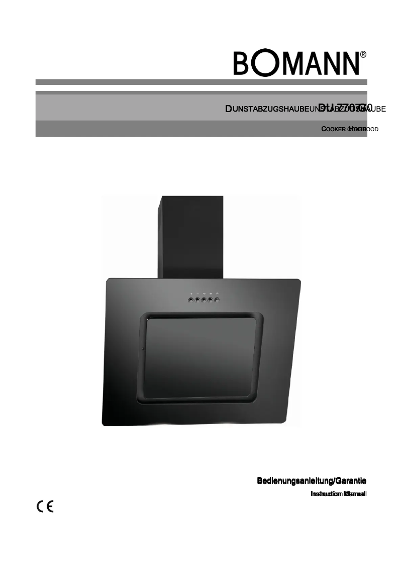 Page 1 of the manual User Manual Bomann DU 770 G