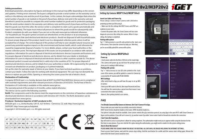 Page 1 of the manual User Manual iGET M3P18V2