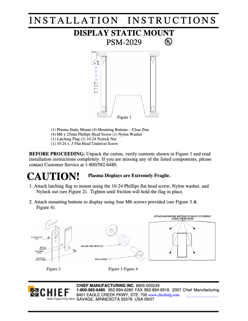 Page 1 of the manual User Manual Chief PSM2099