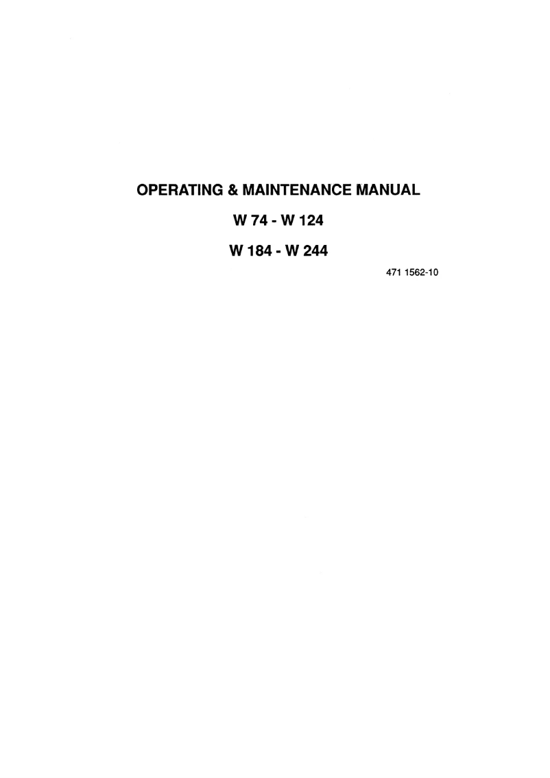 Page 1 of the manual User Manual Wascomat W 74