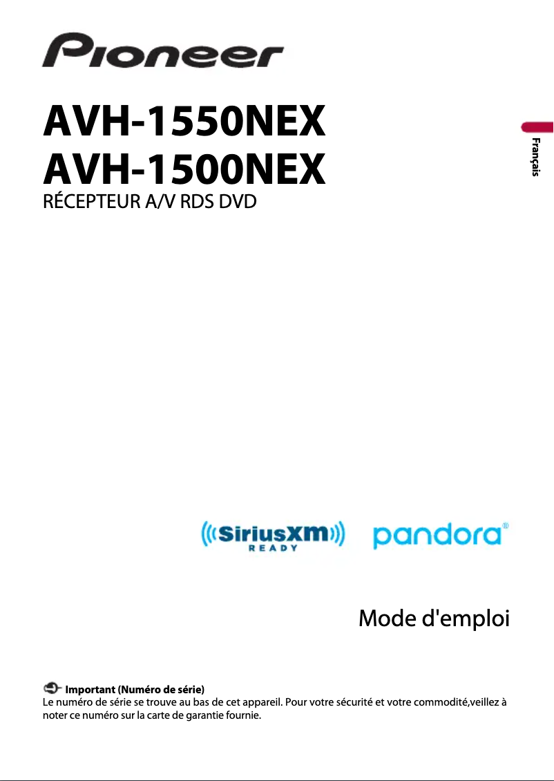 First page image of the manual for AVH-1500NEX