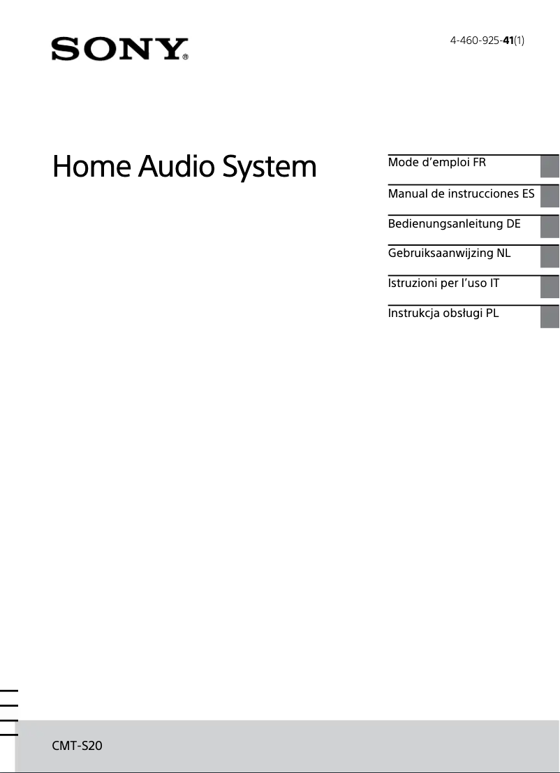 Page 1 of the manual User Manual Sony CMT-S20