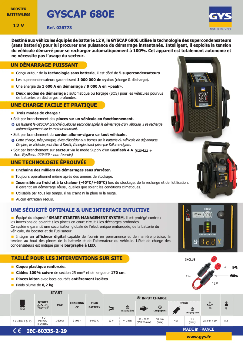 First page image of the manual for Gyscap 680E