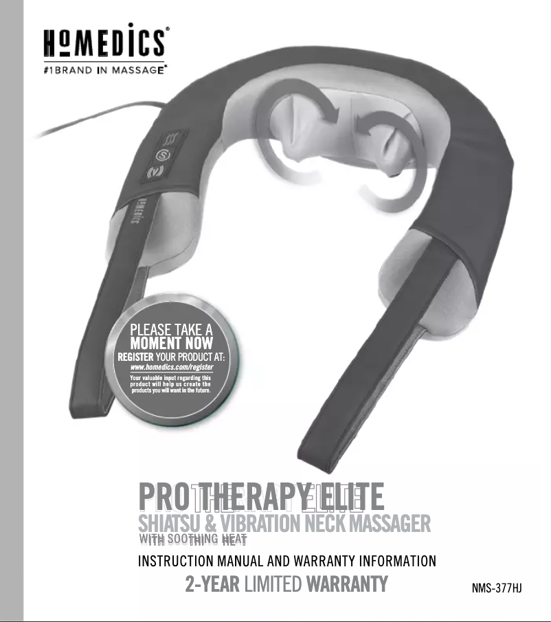 Page 1 of the manual User Manual Homedics NMSQ-217H